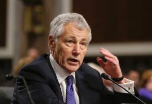 Photo: AP Secretary of Defense nominee Chuck Hagel testifies before the Senate Armed Services Committee during his confirmation hearing 